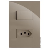Conjunto 1 Interruptor Paralelo + 1 Tomada 20A 4x2 - RECTA FENDI GLOSS